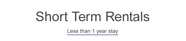 Short Term Rentals Less than 1 year stay